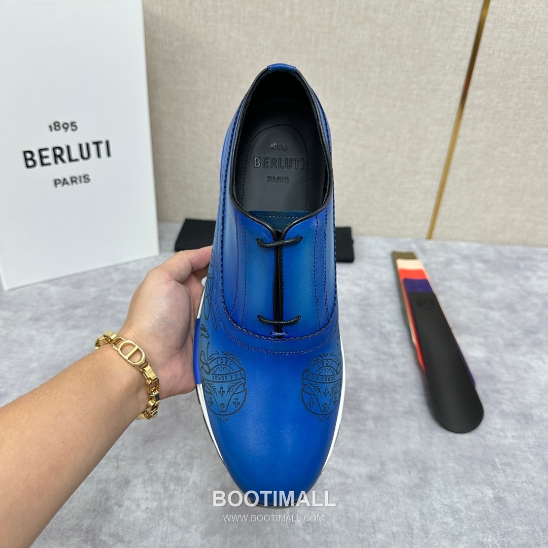 Berluti Fast Track Calfskin Leather Runner Sneakers with Scritto TPU Sole Detail 벨루티 패스트트랙 카프스킨 레더 러너 스니커즈 3.5cm 5