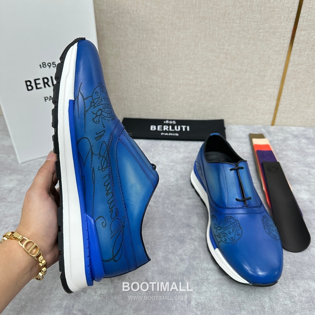 Berluti Fast Track Calfskin Leather Runner Sneakers with Scritto TPU Sole Detail 벨루티 패스트트랙 카프스킨 레더 러너 스니커즈 3.5cm 6