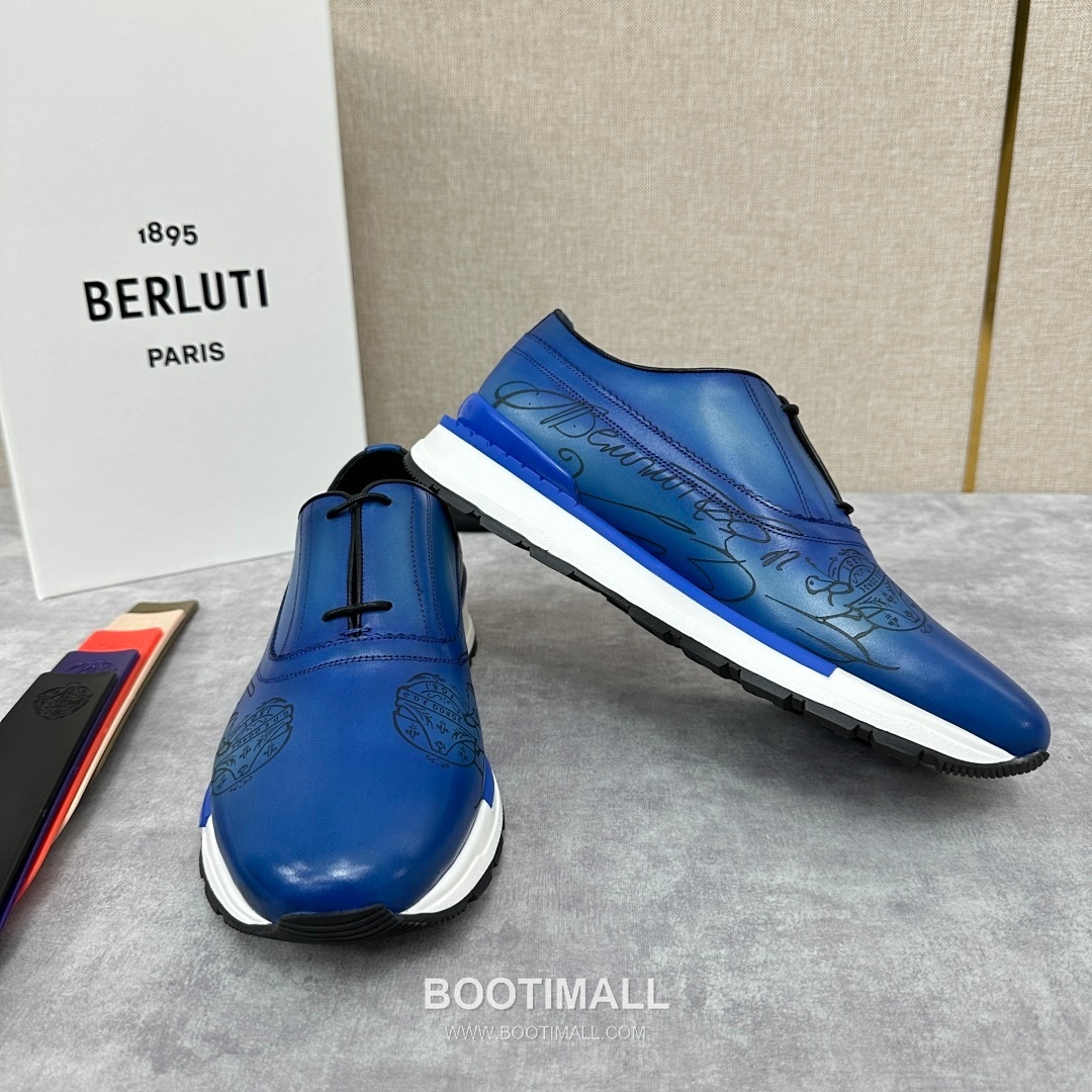 Berluti Fast Track Calfskin Leather Runner Sneakers with Scritto TPU Sole Detail 벨루티 패스트트랙 카프스킨 레더 러너 스니커즈 3.5cm 7