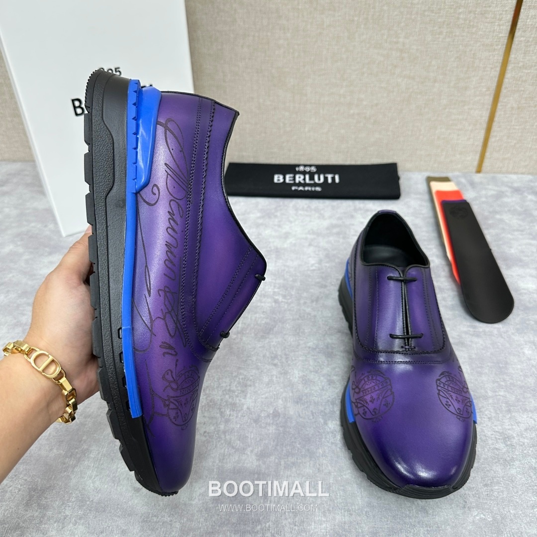 Berluti Fast Track Calfskin Leather Runner Sneakers with Scritto TPU Sole Detail 벨루티 패스트트랙 카프스킨 레더 러너 스니커즈 3.5cm 4