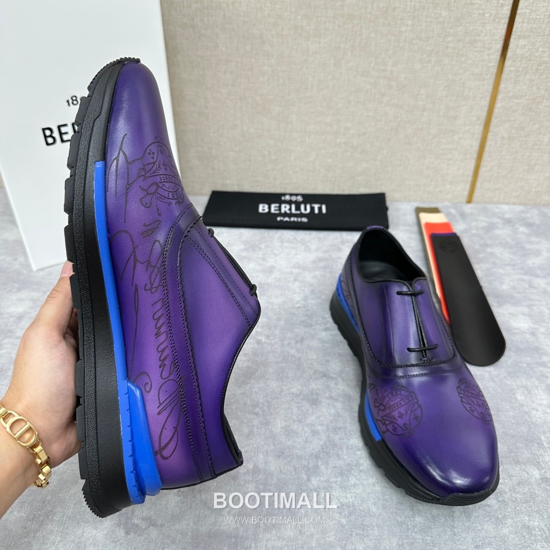 Berluti Fast Track Calfskin Leather Runner Sneakers with Scritto TPU Sole Detail 벨루티 패스트트랙 카프스킨 레더 러너 스니커즈 3.5cm 6