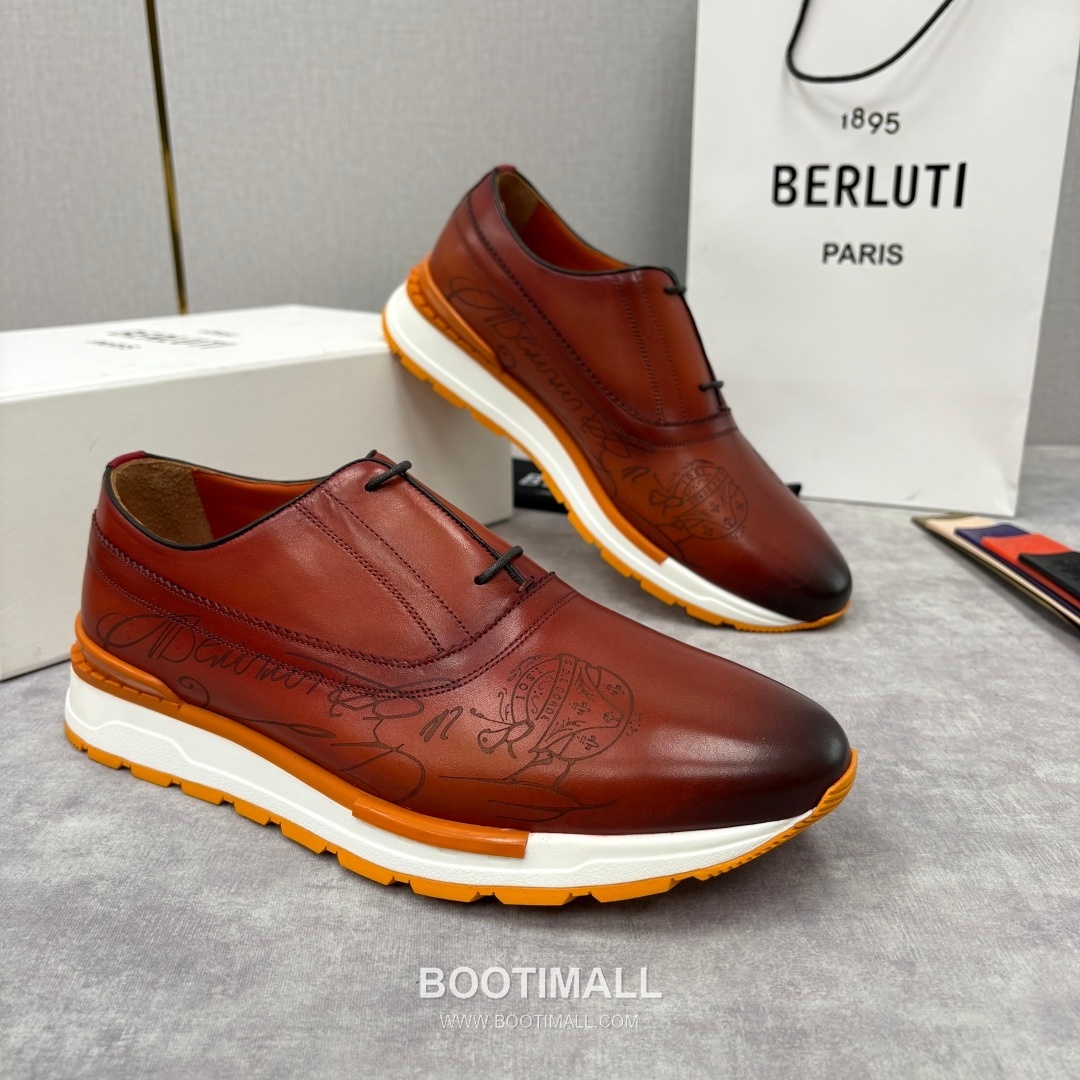 Berluti Fast Track Calfskin Leather Runner Sneakers with Scritto TPU Sole Detail 벨루티 패스트트랙 카프스킨 레더 러너 스니커즈 3.5cm 3