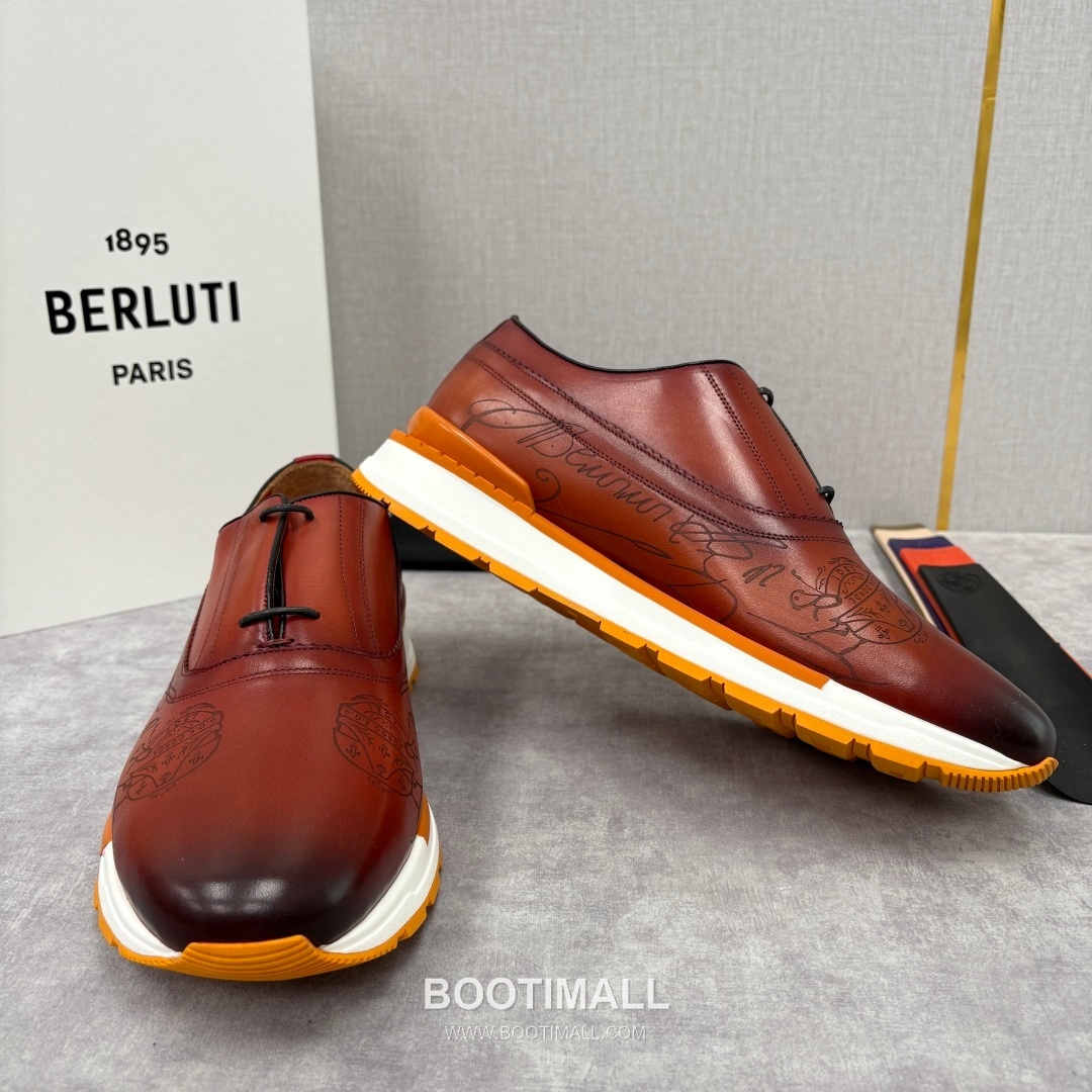 Berluti Fast Track Calfskin Leather Runner Sneakers with Scritto TPU Sole Detail 벨루티 패스트트랙 카프스킨 레더 러너 스니커즈 3.5cm 4