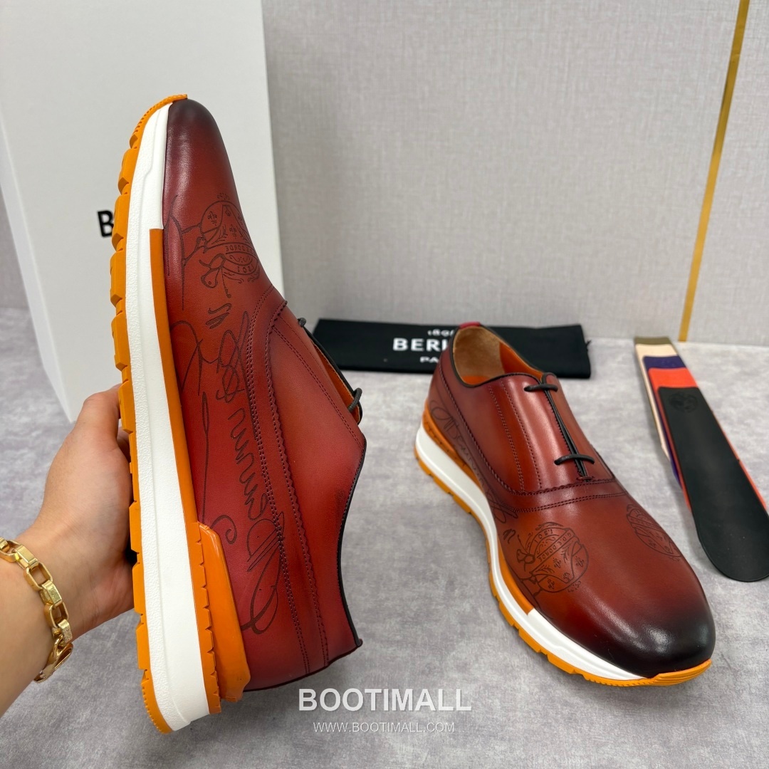 Berluti Fast Track Calfskin Leather Runner Sneakers with Scritto TPU Sole Detail 벨루티 패스트트랙 카프스킨 레더 러너 스니커즈 3.5cm 7