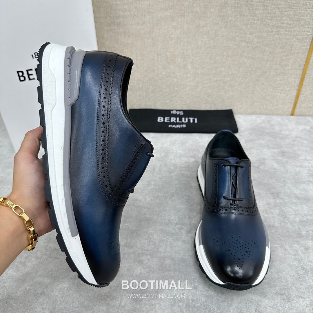 Berluti Fast Track Calfskin Leather Runner Sneakers with Scritto TPU Sole Detail 벨루티 패스트트랙 카프스킨 레더 러너 스니커즈 3.5cm 4