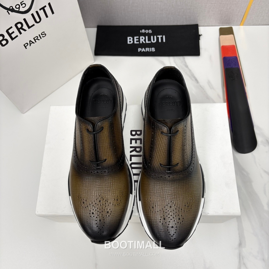 Berluti Fast Track Brogue Calfskin Leather Runner Sneakers with TPU Sole Detail 벨루티 패스트트랙 브로그 카프스킨 레더 러너 스니커즈 3.5cm 1