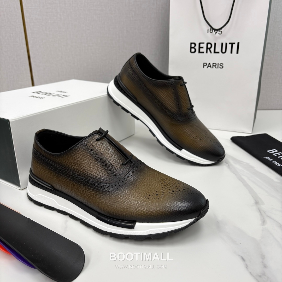 Berluti Fast Track Brogue Calfskin Leather Runner Sneakers with TPU Sole Detail 벨루티 패스트트랙 브로그 카프스킨 레더 러너 스니커즈 3.5cm 2