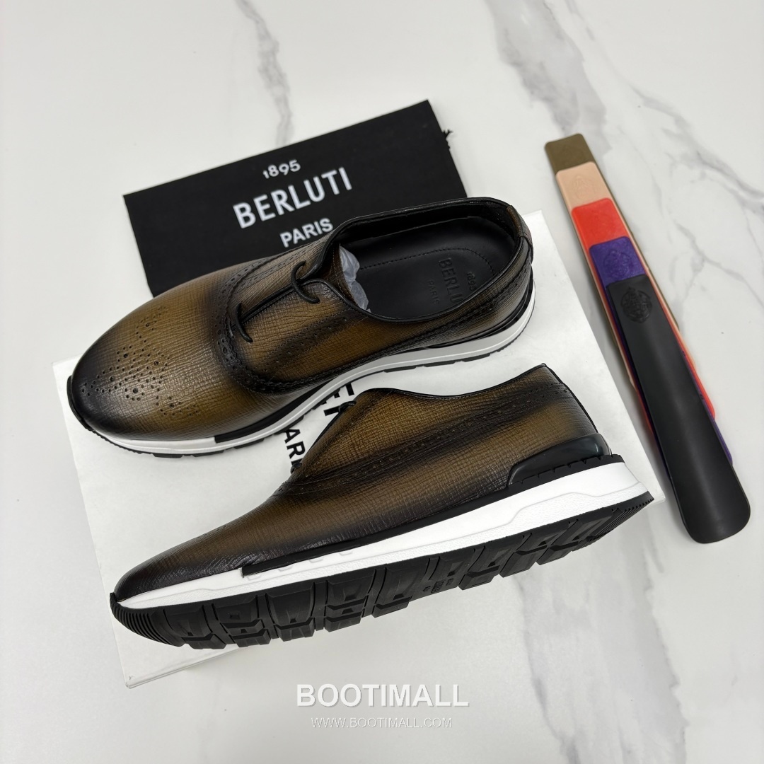 Berluti Fast Track Brogue Calfskin Leather Runner Sneakers with TPU Sole Detail 벨루티 패스트트랙 브로그 카프스킨 레더 러너 스니커즈 3.5cm 3