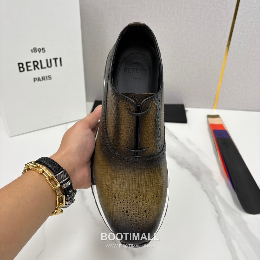 Berluti Fast Track Brogue Calfskin Leather Runner Sneakers with TPU Sole Detail 벨루티 패스트트랙 브로그 카프스킨 레더 러너 스니커즈 3.5cm 5