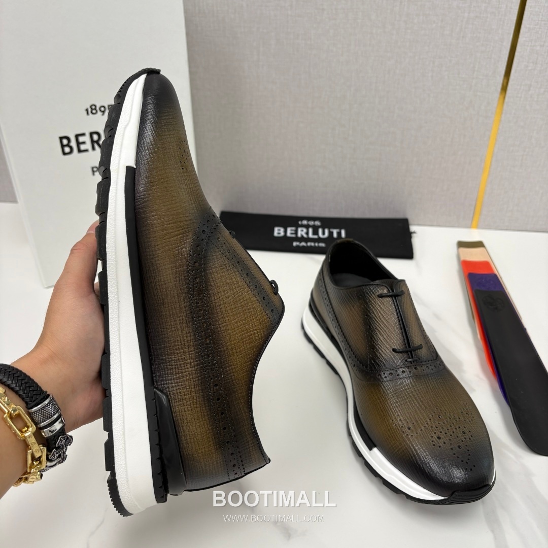 Berluti Fast Track Brogue Calfskin Leather Runner Sneakers with TPU Sole Detail 벨루티 패스트트랙 브로그 카프스킨 레더 러너 스니커즈 3.5cm 6