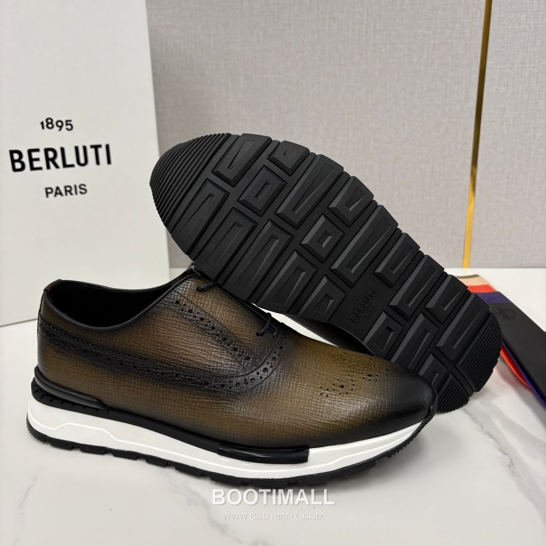 Berluti Fast Track Brogue Calfskin Leather Runner Sneakers with TPU Sole Detail 벨루티 패스트트랙 브로그 카프스킨 레더 러너 스니커즈 3.5cm 9