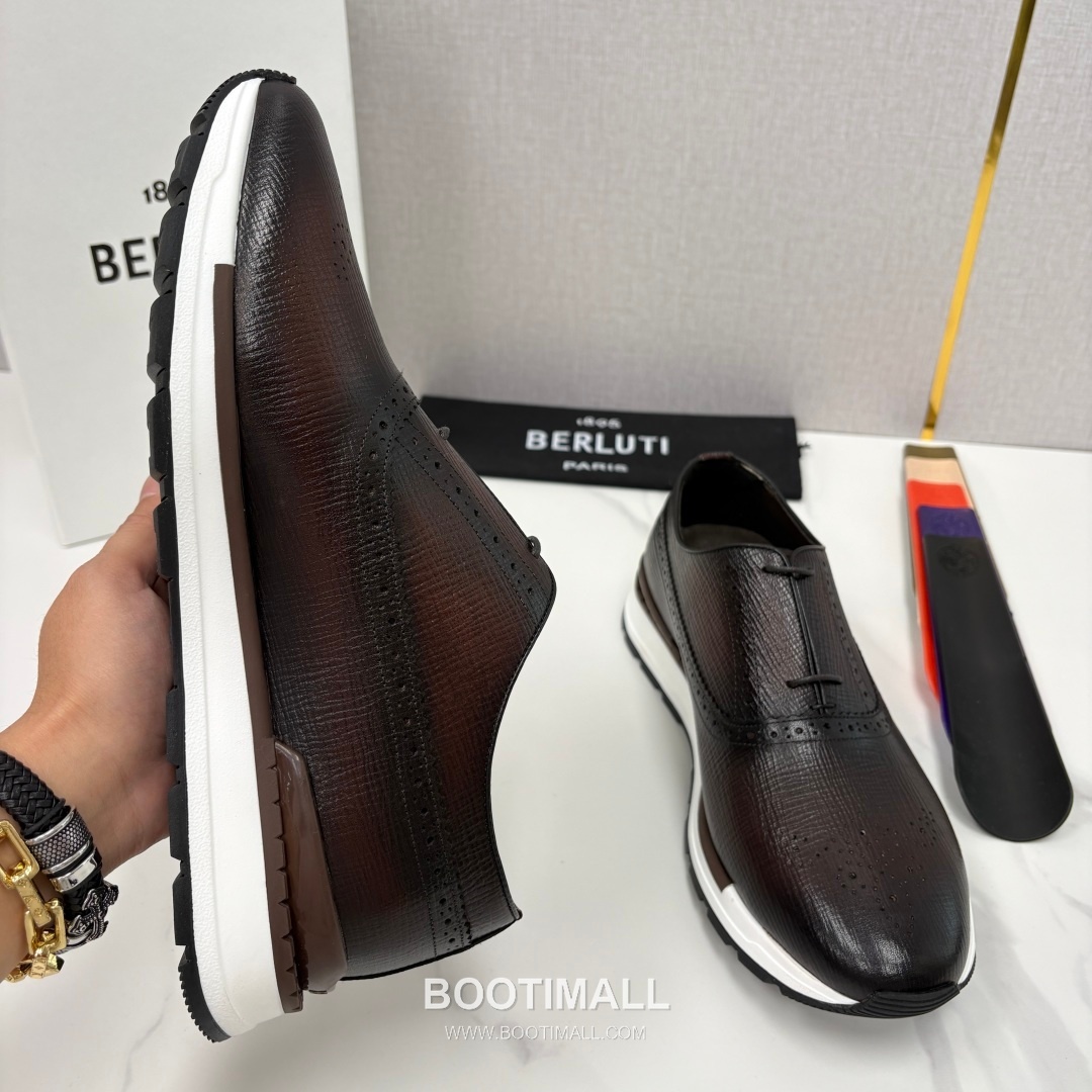 Berluti Fast Track Brogue Calfskin Leather Runner Sneakers with TPU Sole Detail 벨루티 패스트트랙 브로그 카프스킨 레더 러너 스니커즈 3.5cm 6