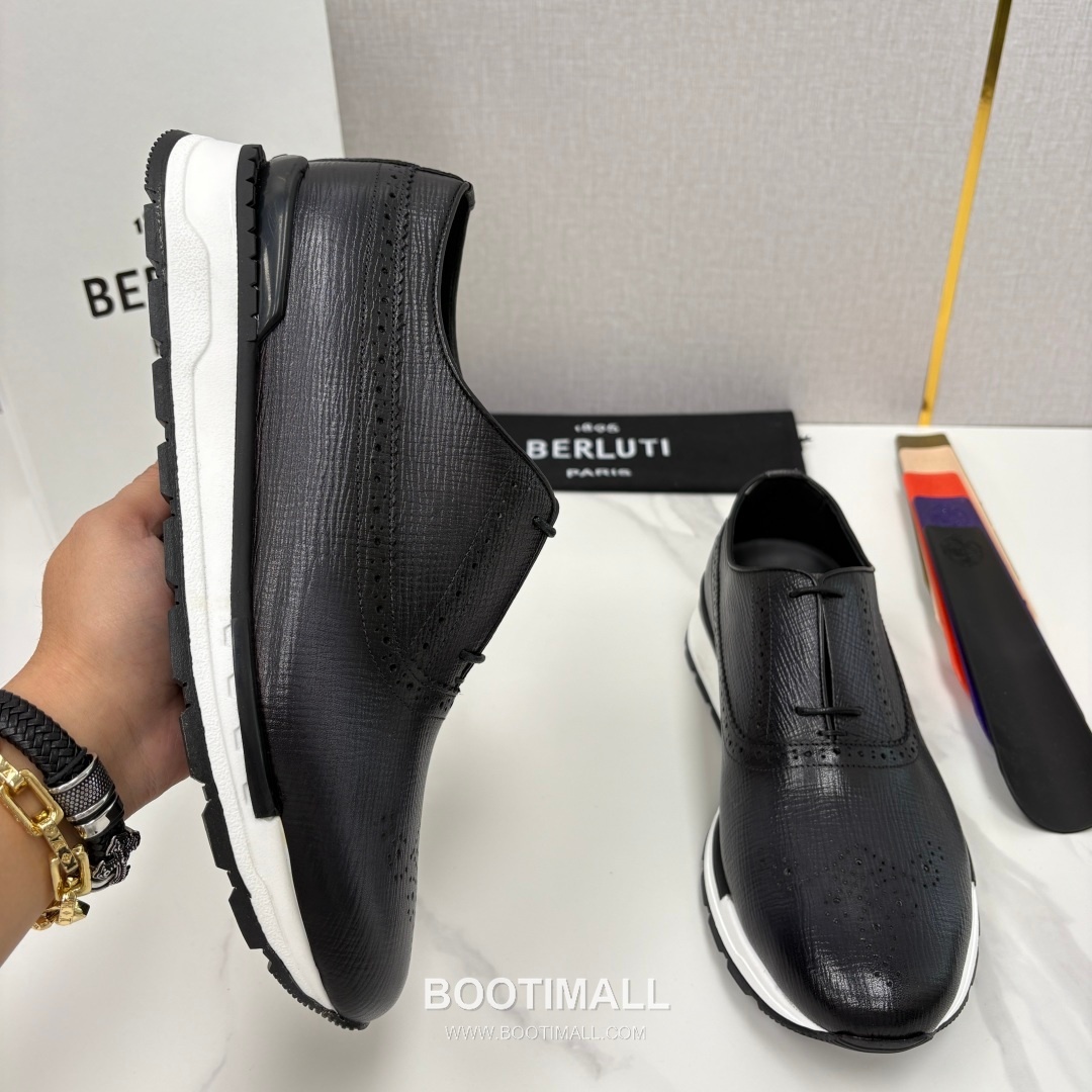 Berluti Fast Track Brogue Calfskin Leather Runner Sneakers with TPU Sole Detail 벨루티 패스트트랙 브로그 카프스킨 레더 러너 스니커즈 3.5cm 4