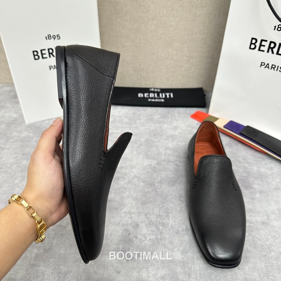 Berluti Escale Goatskin Leather Convertible Mule Loafer Shoes with Scritto Rubber Heel Detail 벨루티 에스칼레 고트스킨 레더 컨버터블 뮬 로퍼 슈즈 2.5cm 4