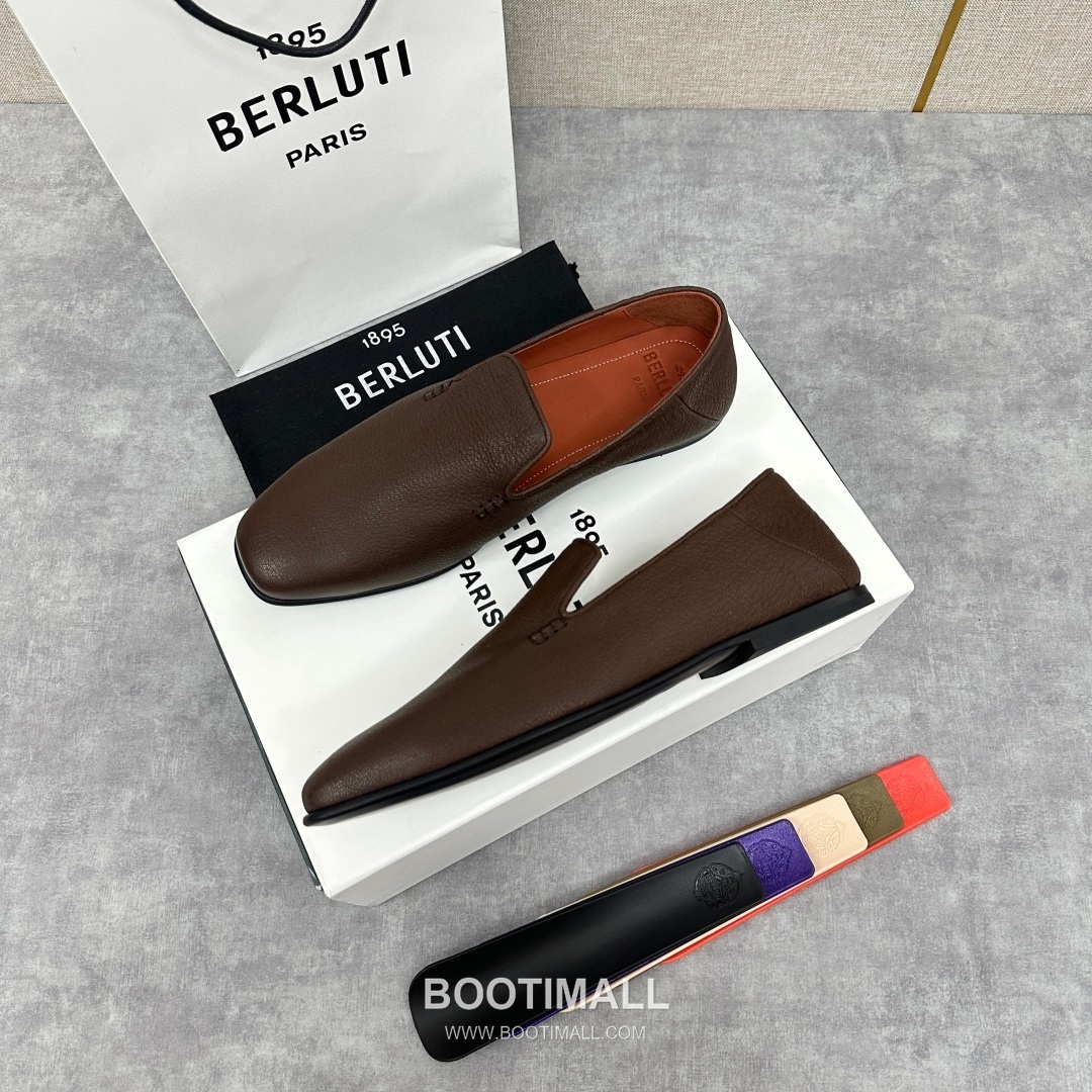 Berluti Escale Goatskin Leather Convertible Mule Loafer Shoes with Scritto Rubber Heel Detail 벨루티 에스칼레 고트스킨 레더 컨버터블 뮬 로퍼 슈즈 2.5cm 3