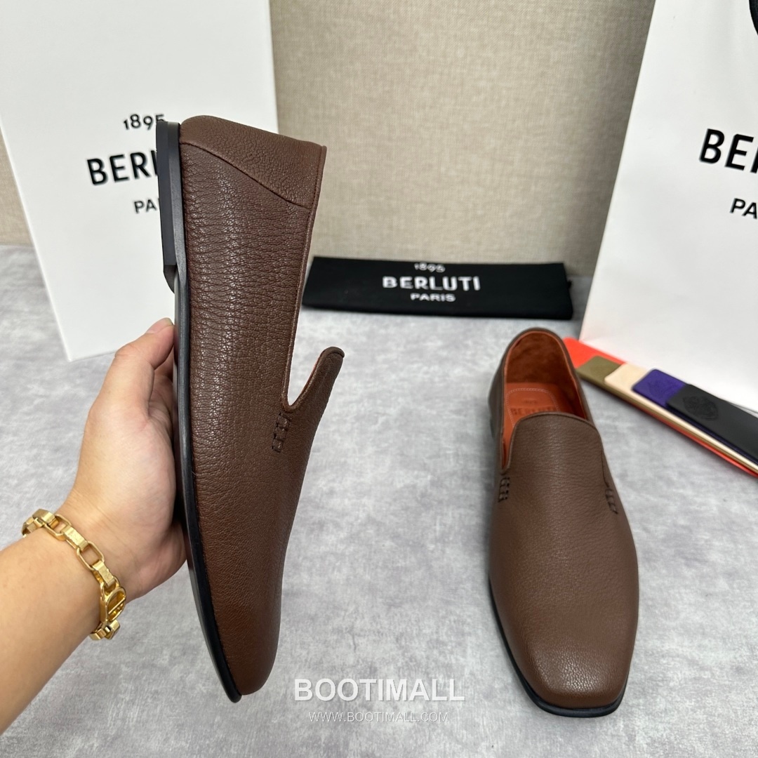 Berluti Escale Goatskin Leather Convertible Mule Loafer Shoes with Scritto Rubber Heel Detail 벨루티 에스칼레 고트스킨 레더 컨버터블 뮬 로퍼 슈즈 2.5cm 4