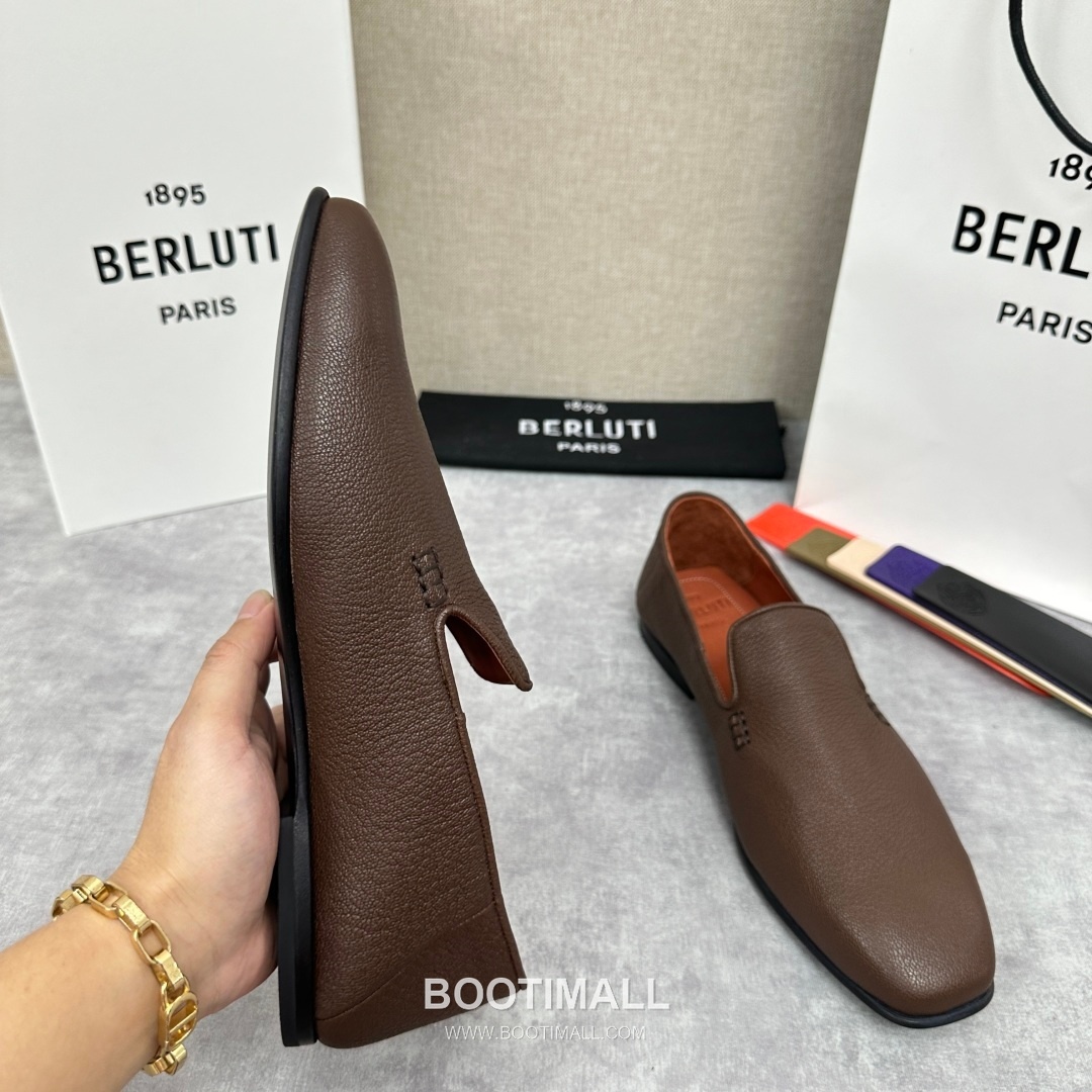 Berluti Escale Goatskin Leather Convertible Mule Loafer Shoes with Scritto Rubber Heel Detail 벨루티 에스칼레 고트스킨 레더 컨버터블 뮬 로퍼 슈즈 2.5cm 6