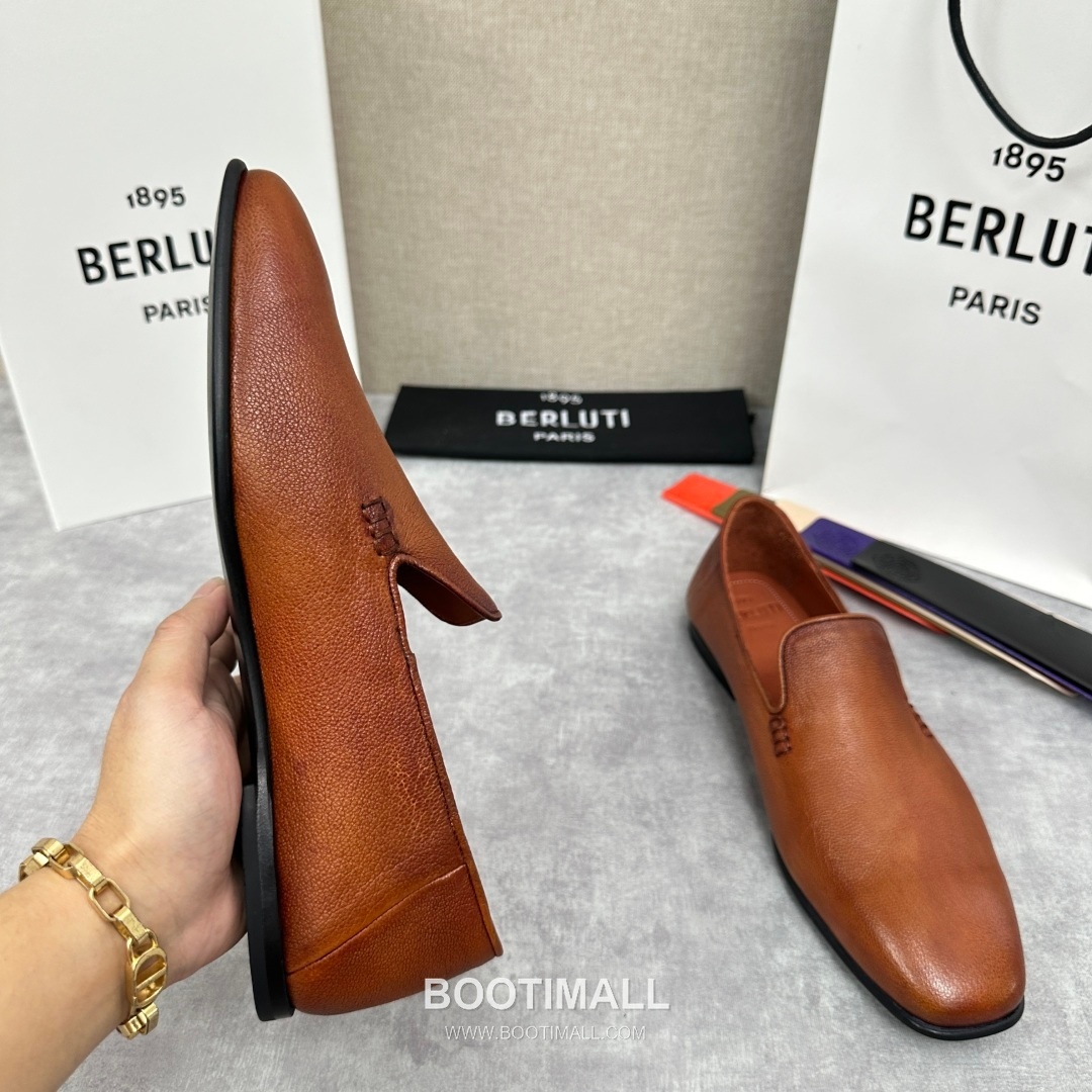 Berluti Escale Goatskin Leather Convertible Mule Loafer Shoes with Scritto Rubber Heel Detail 벨루티 에스칼레 고트스킨 레더 컨버터블 뮬 로퍼 슈즈 2.5cm 6