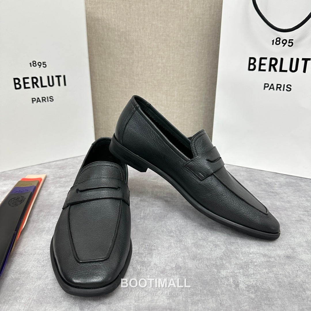 Berluti Lorenzo Goatskin Leather Loafer Shoes with Scritto Rubber Sole Detail 벨루티 로렌조 고트스킨 레더 로퍼 슈즈 2.5cm 7