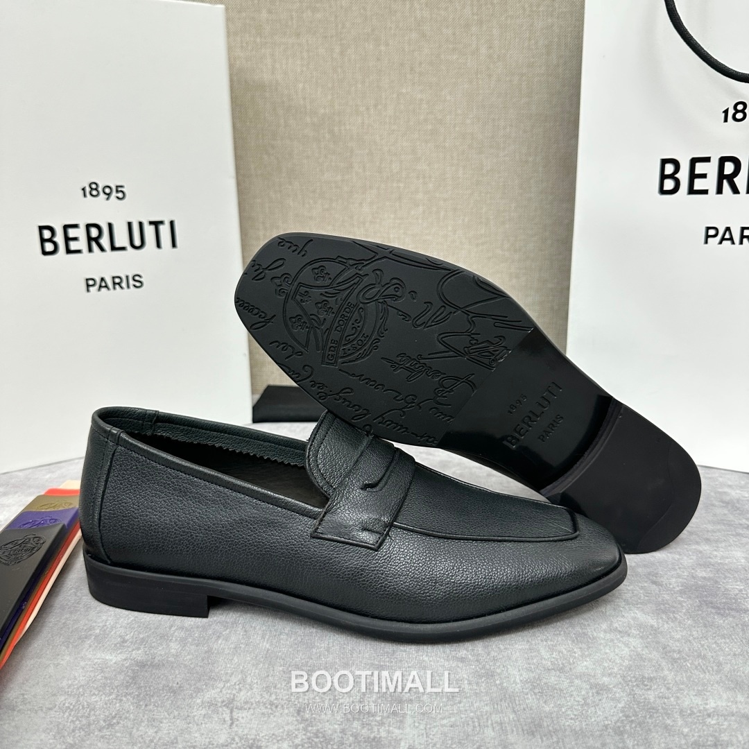 Berluti Lorenzo Goatskin Leather Loafer Shoes with Scritto Rubber Sole Detail 벨루티 로렌조 고트스킨 레더 로퍼 슈즈 2.5cm 8