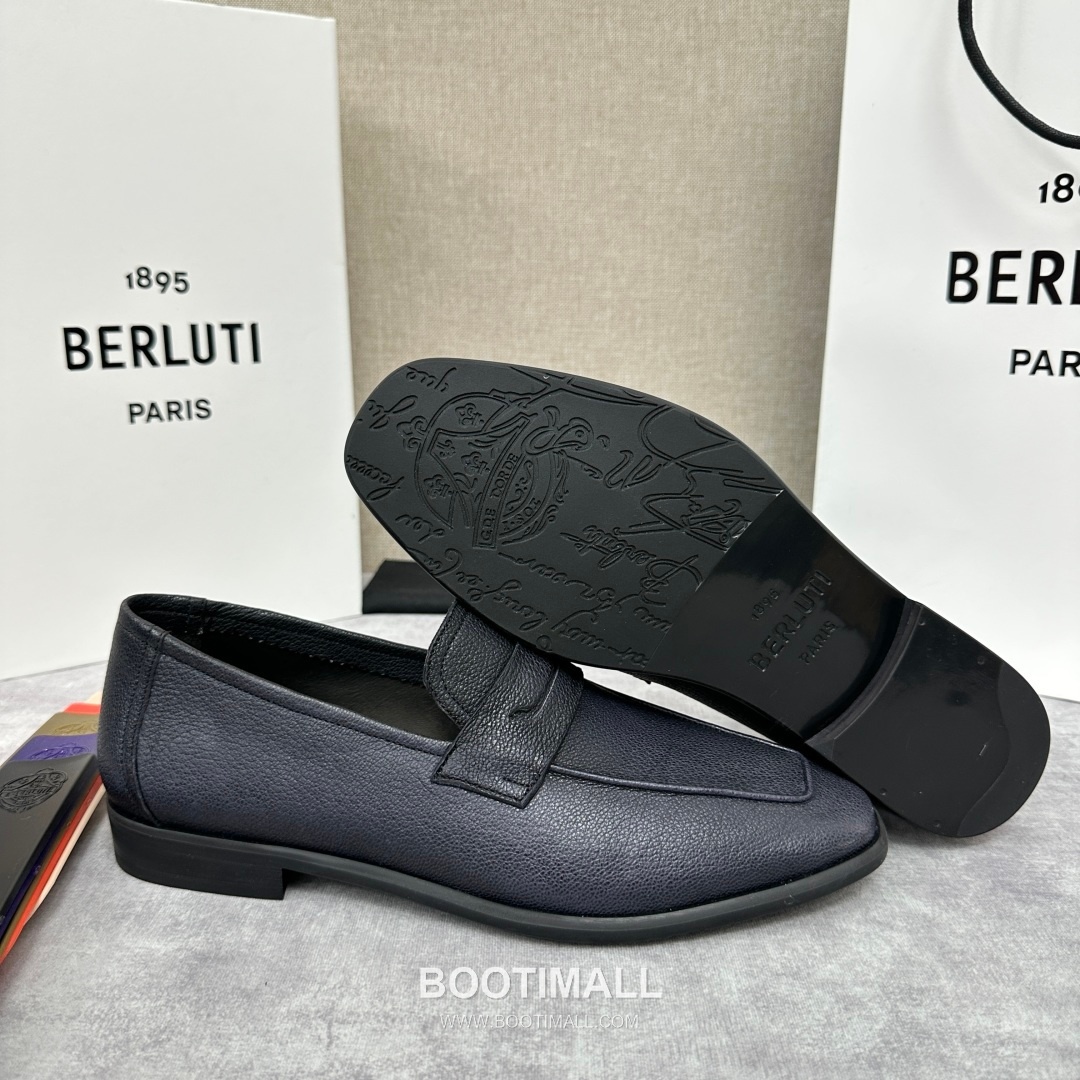 Berluti Lorenzo Goatskin Leather Loafer Shoes with Scritto Rubber Sole Detail 벨루티 로렌조 고트스킨 레더 로퍼 슈즈 2.5cm 8