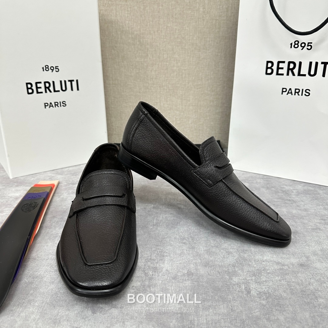 Berluti Lorenzo Goatskin Leather Loafer Shoes with Scritto Rubber Sole Detail 벨루티 로렌조 고트스킨 레더 로퍼 슈즈 2.5cm 7