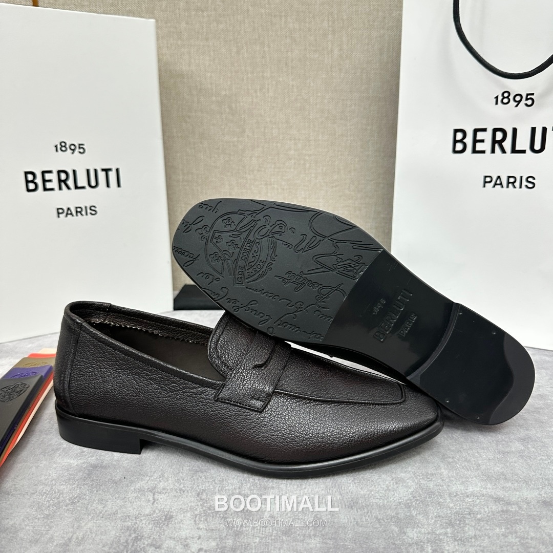 Berluti Lorenzo Goatskin Leather Loafer Shoes with Scritto Rubber Sole Detail 벨루티 로렌조 고트스킨 레더 로퍼 슈즈 2.5cm 8