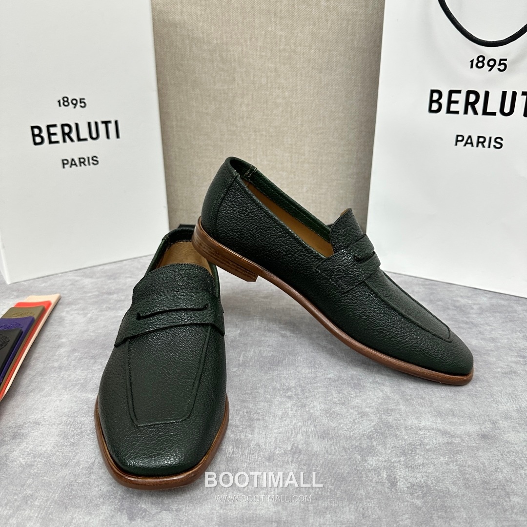 Berluti Lorenzo Goatskin Leather Loafer Shoes with Scritto Rubber Sole Detail 벨루티 로렌조 고트스킨 레더 로퍼 슈즈 2.5cm 7