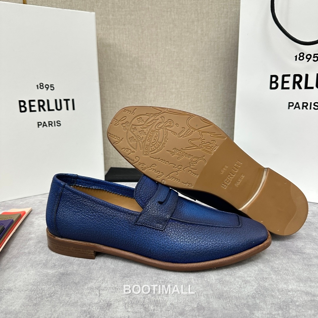 Berluti Lorenzo Goatskin Leather Loafer Shoes with Scritto Rubber Sole Detail 벨루티 로렌조 고트스킨 레더 로퍼 슈즈 2.5cm 8