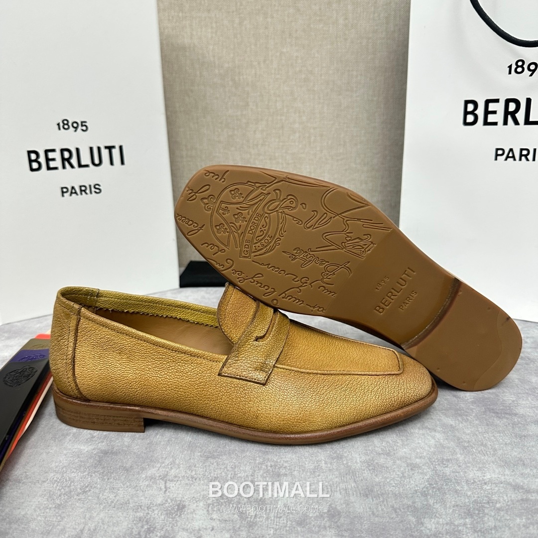 Berluti Lorenzo Goatskin Leather Loafer Shoes with Scritto Rubber Sole Detail 벨루티 로렌조 고트스킨 레더 로퍼 슈즈 2.5cm 8