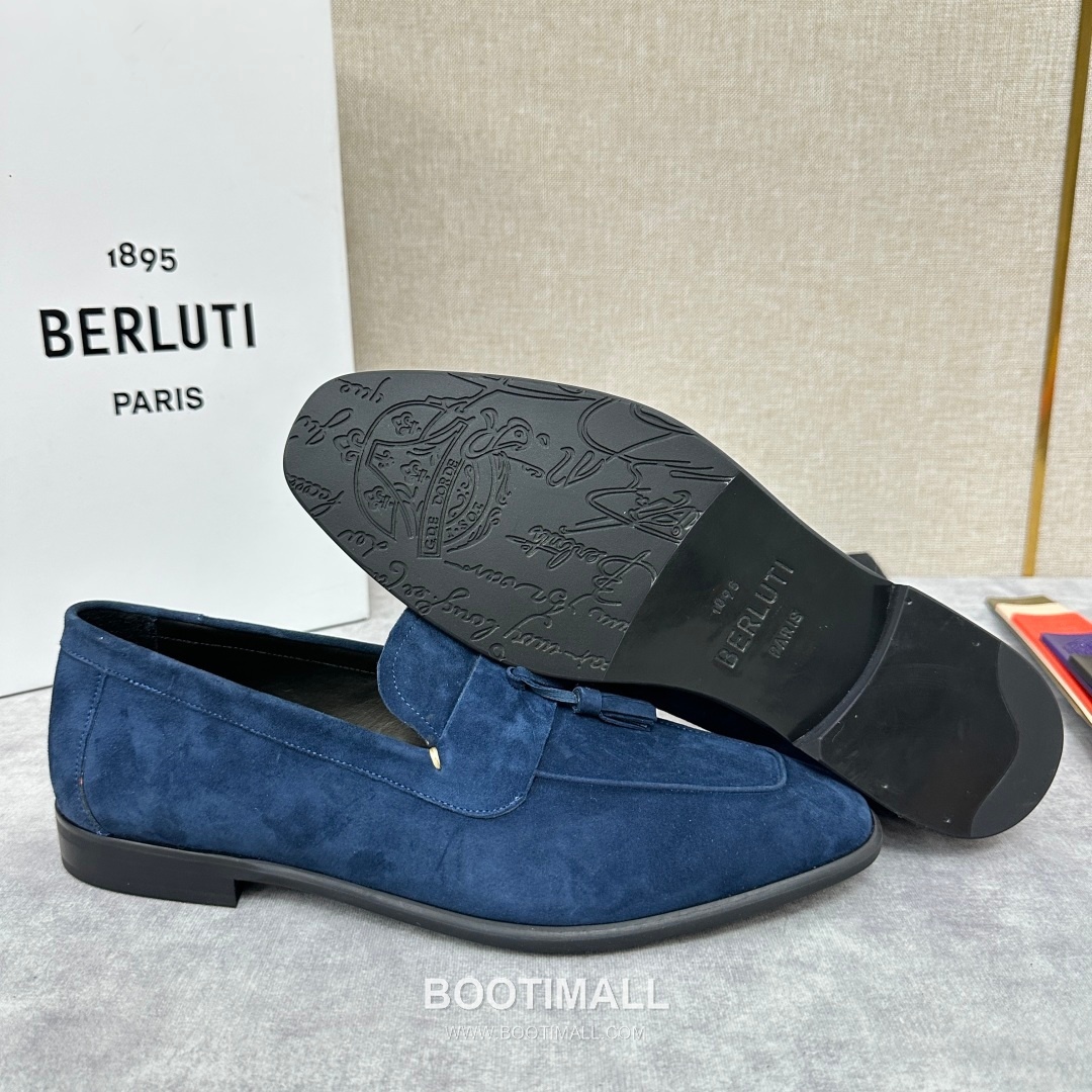 Berluti Lorenzo Suede Calfskin Leather Loafer Shoes with Scritto Rubber Sole Detail 벨루티 로렌조 스웨이드 카프스킨 레더 로퍼 슈즈 2.5cm 8