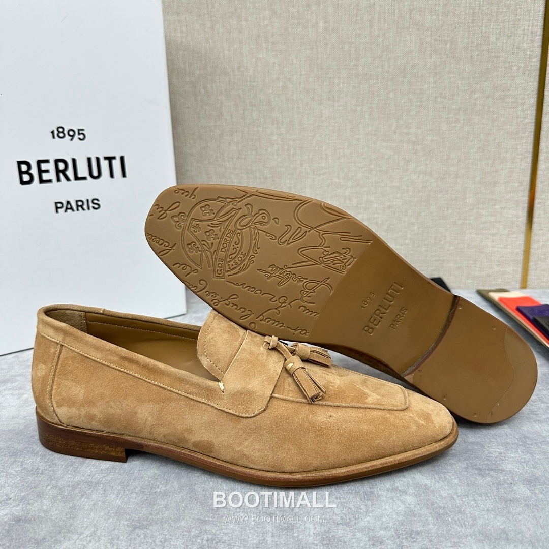 Berluti Lorenzo Suede Calfskin Leather Loafer Shoes with Scritto Rubber Sole Detail 벨루티 로렌조 스웨이드 카프스킨 레더 로퍼 슈즈 2.5cm 8