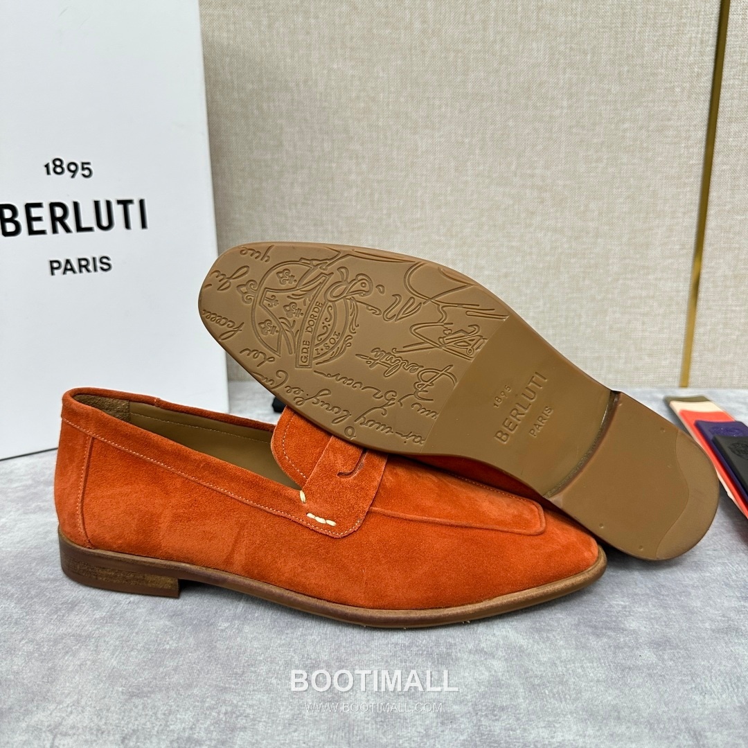 Berluti Lorenzo Suede Calfskin Leather Loafer Shoes with Scritto Rubber Sole Detail 벨루티 로렌조 스웨이드 카프스킨 레더 로퍼 슈즈 2.5cm 8