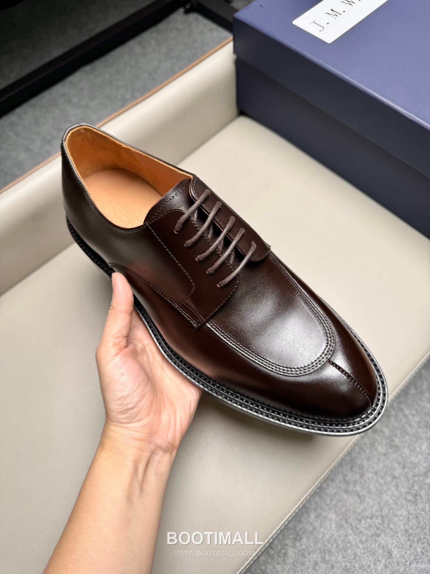J.M.Weston Classic Calfskin Leather Lace-Up Dress Shoes with Leather Sole Detail 제이엠웨스턴 클래식 카프스킨 레더 레이스업 드레스 슈즈 2.5cm 7