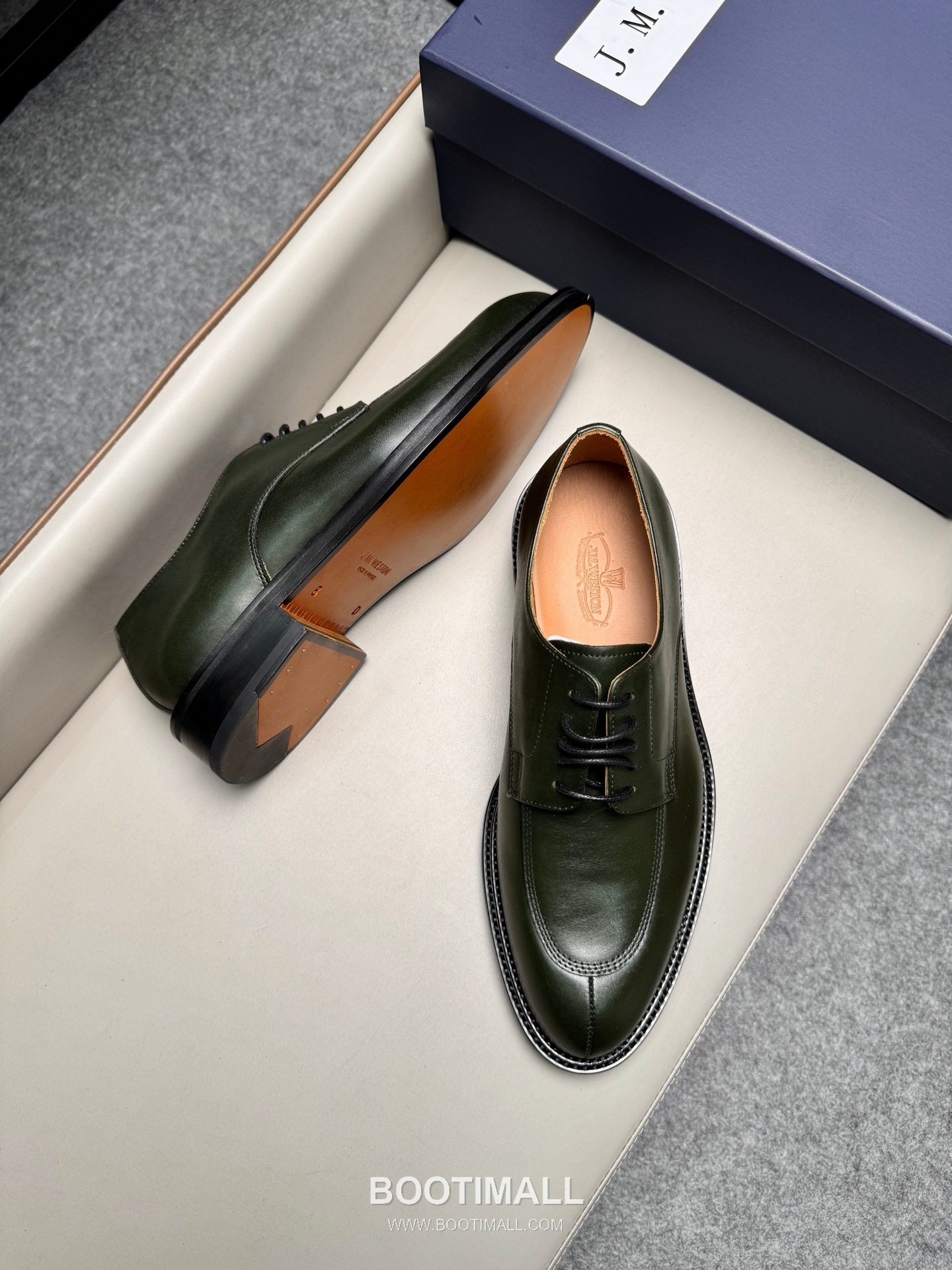 J.M.Weston Classic Calfskin Leather Lace-Up Dress Shoes with Leather Sole Detail 제이엠웨스턴 클래식 카프스킨 레더 레이스업 드레스 슈즈 2.5cm 3