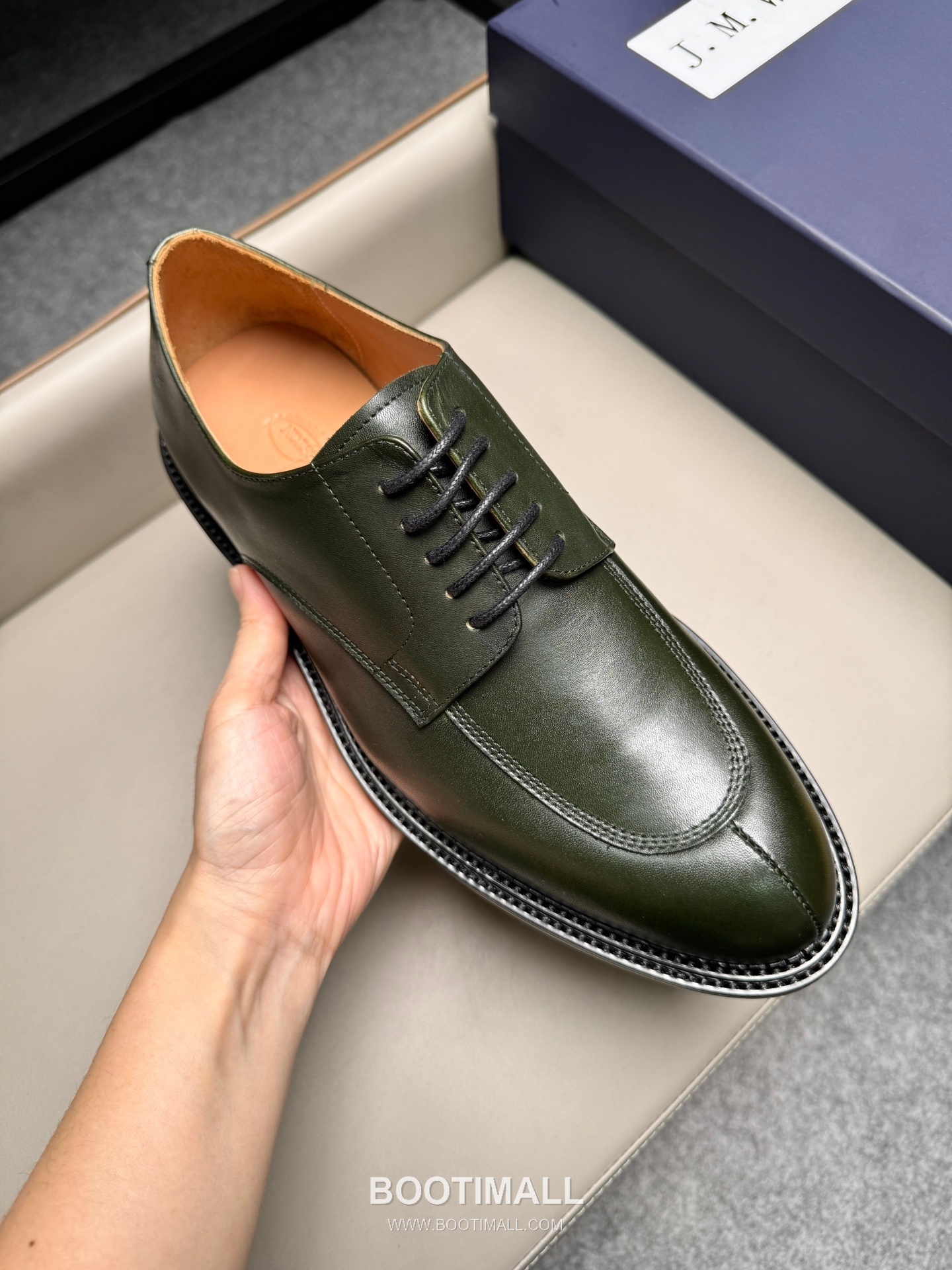 J.M.Weston Classic Calfskin Leather Lace-Up Dress Shoes with Leather Sole Detail 제이엠웨스턴 클래식 카프스킨 레더 레이스업 드레스 슈즈 2.5cm 7
