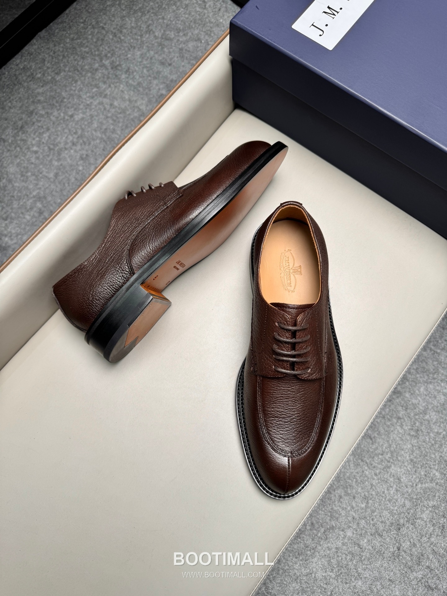 J.M.Weston Classic Calfskin Leather Lace-Up Dress Shoes with Leather Sole Detail 제이엠웨스턴 클래식 카프스킨 레더 레이스업 드레스 슈즈 2.5cm 3