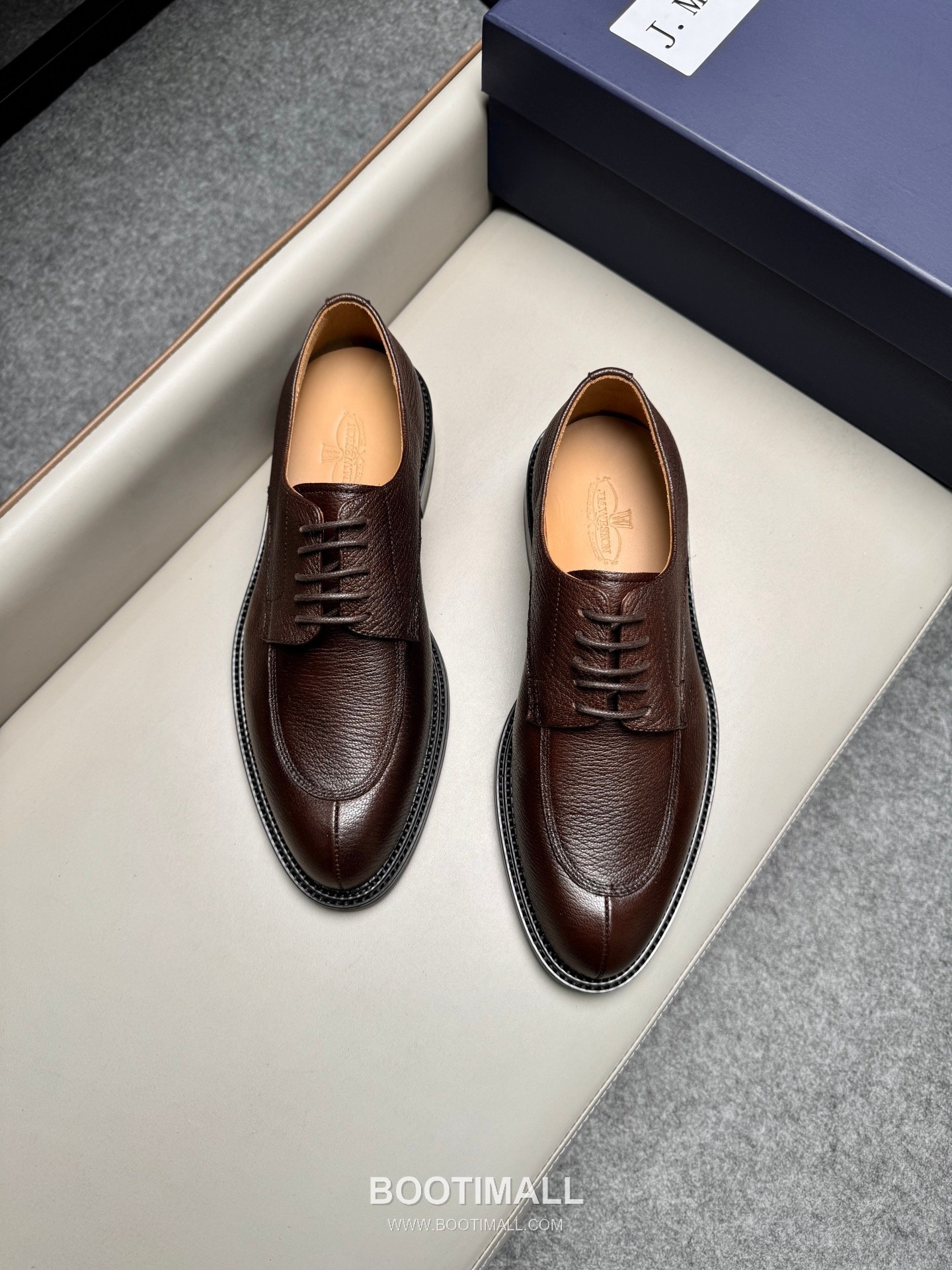 J.M.Weston Classic Calfskin Leather Lace-Up Dress Shoes with Leather Sole Detail 제이엠웨스턴 클래식 카프스킨 레더 레이스업 드레스 슈즈 2.5cm 4