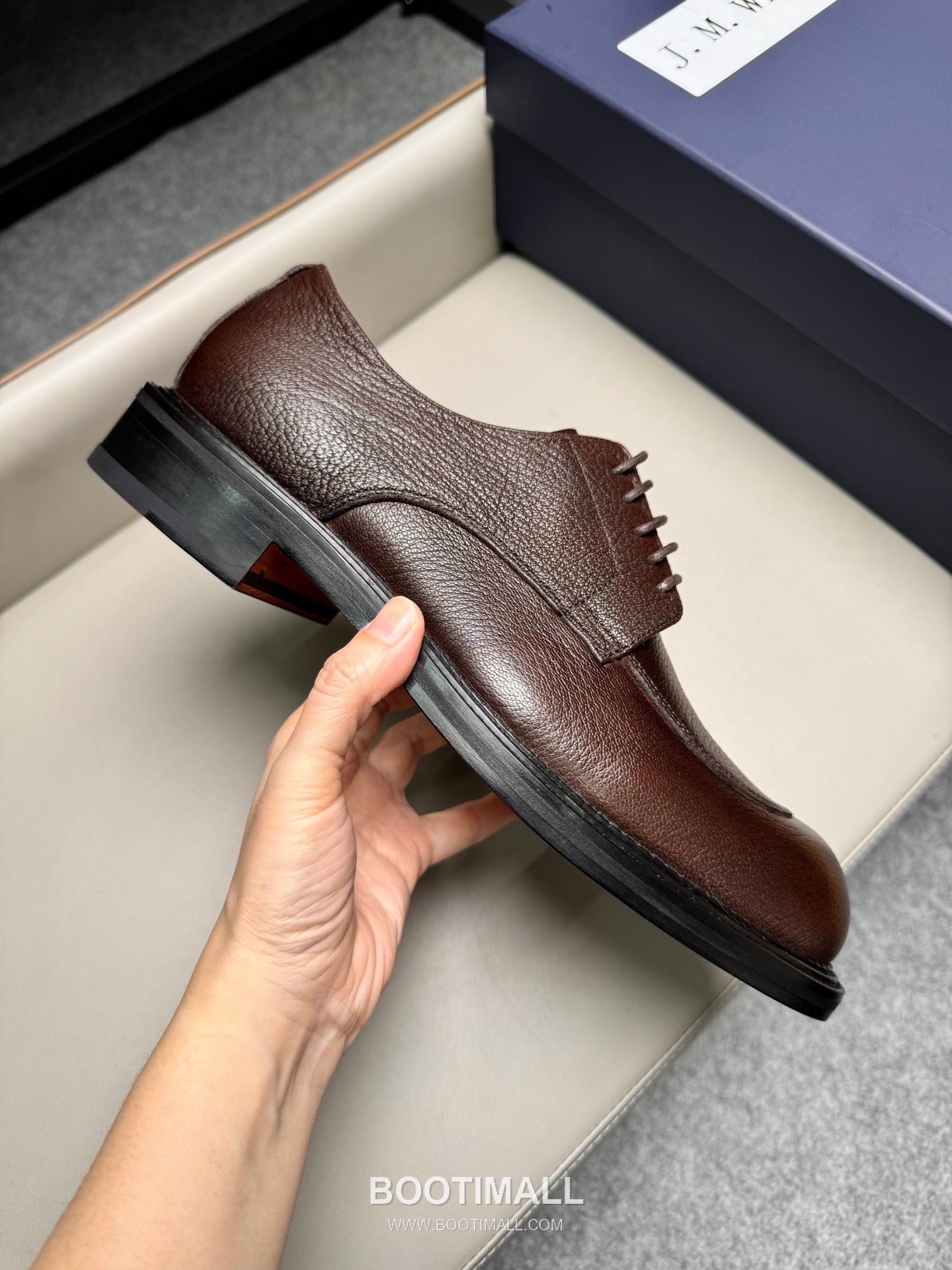 J.M.Weston Classic Calfskin Leather Lace-Up Dress Shoes with Leather Sole Detail 제이엠웨스턴 클래식 카프스킨 레더 레이스업 드레스 슈즈 2.5cm 6