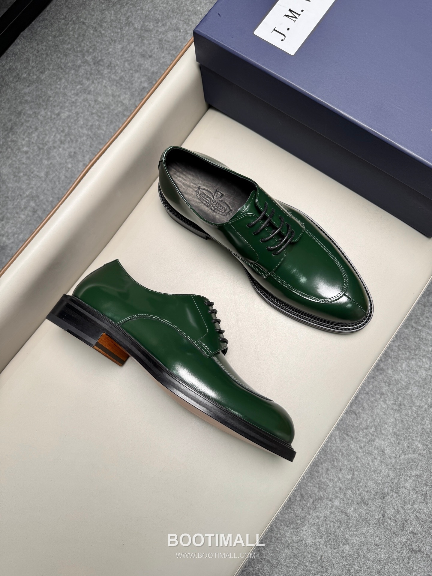 J.M.Weston Classic Calfskin Leather Lace-Up Dress Shoes with Leather Sole Detail 제이엠웨스턴 클래식 카프스킨 레더 레이스업 드레스 슈즈 2.5cm 2