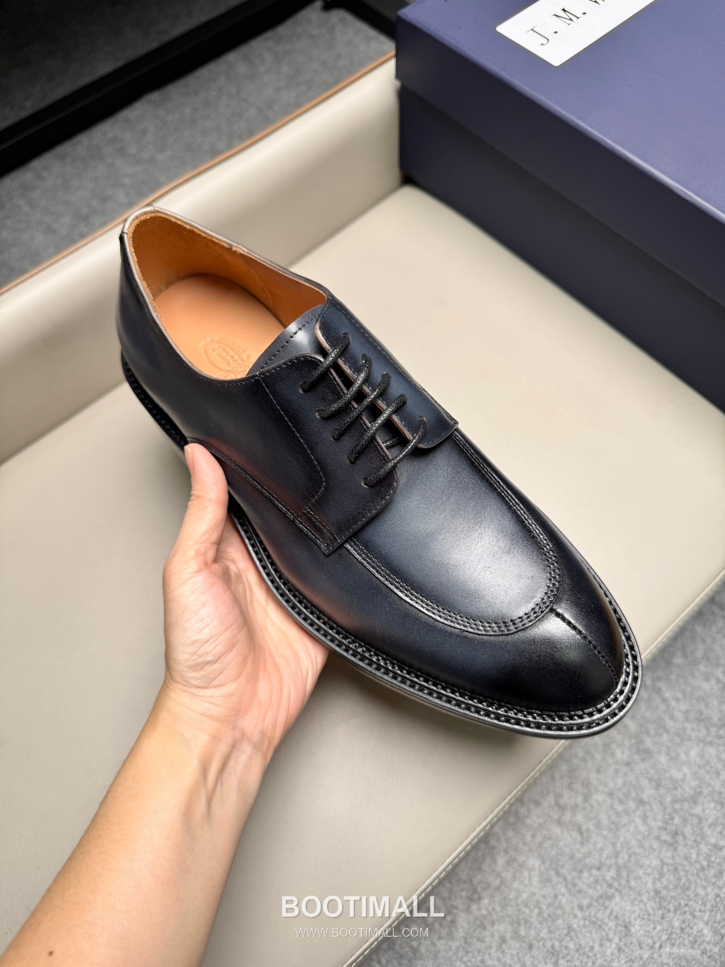 J.M.Weston Classic Calfskin Leather Lace-Up Dress Shoes with Leather Sole Detail 제이엠웨스턴 클래식 카프스킨 레더 레이스업 드레스 슈즈 2.5cm 7