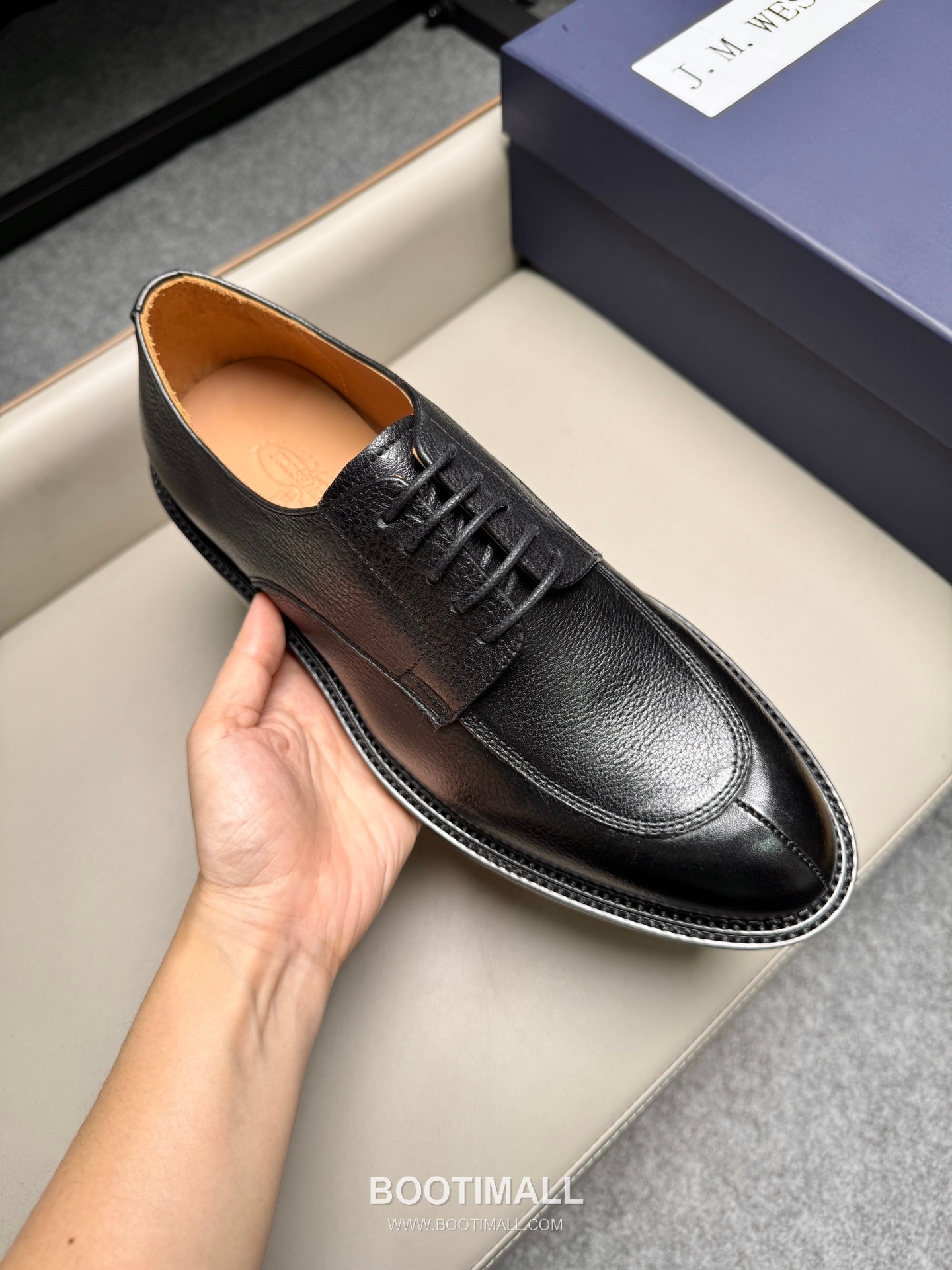 J.M.Weston Classic Calfskin Leather Lace-Up Dress Shoes with Leather Sole Detail 제이엠웨스턴 클래식 카프스킨 레더 레이스업 드레스 슈즈 2.5cm 7