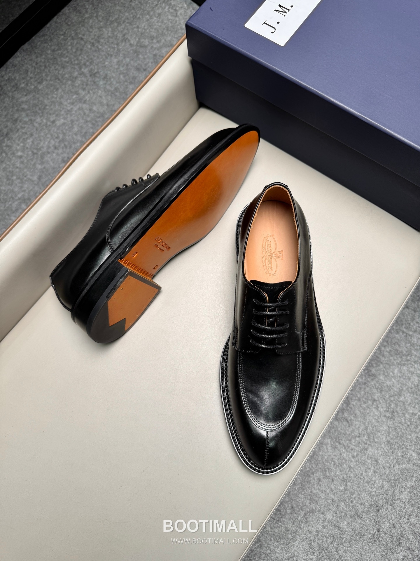 J.M.Weston Classic Calfskin Leather Lace-Up Dress Shoes with Leather Sole Detail 제이엠웨스턴 클래식 카프스킨 레더 레이스업 드레스 슈즈 2.5cm 3