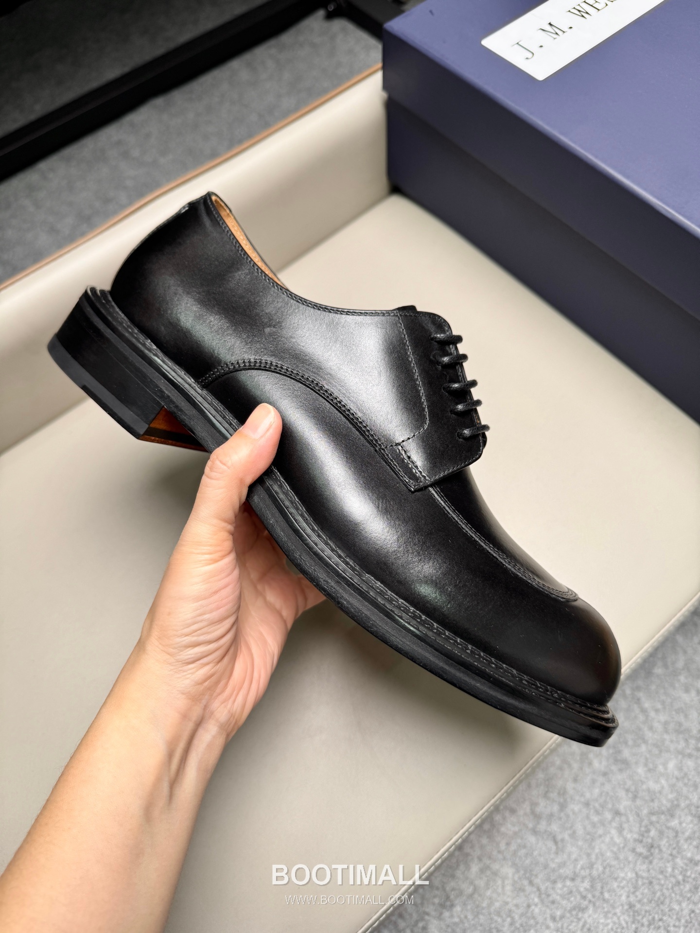 J.M.Weston Classic Calfskin Leather Lace-Up Dress Shoes with Leather Sole Detail 제이엠웨스턴 클래식 카프스킨 레더 레이스업 드레스 슈즈 2.5cm 6