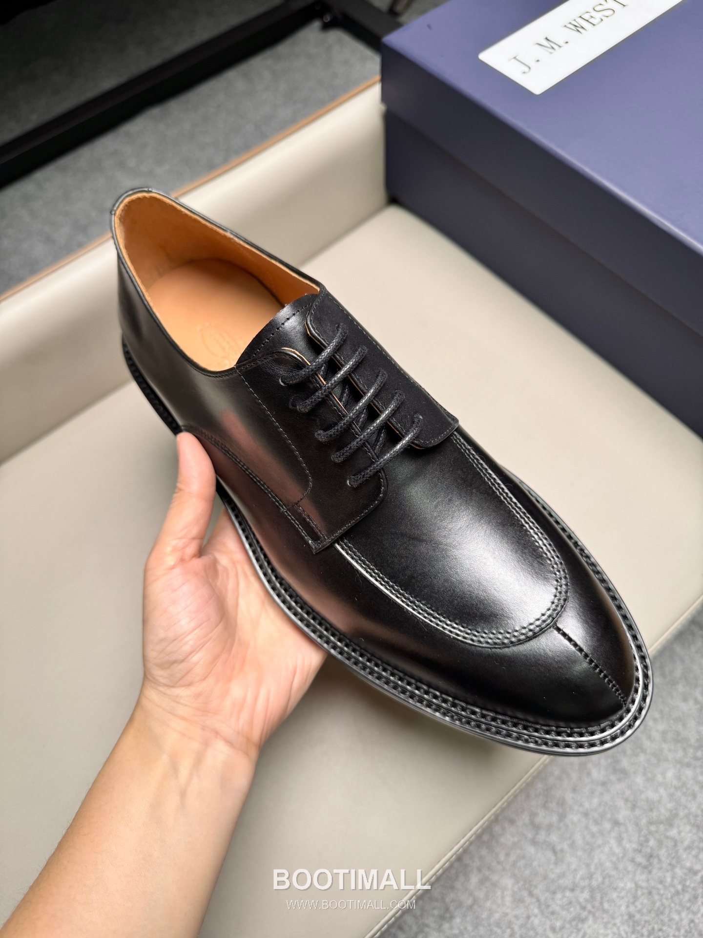 J.M.Weston Classic Calfskin Leather Lace-Up Dress Shoes with Leather Sole Detail 제이엠웨스턴 클래식 카프스킨 레더 레이스업 드레스 슈즈 2.5cm 7