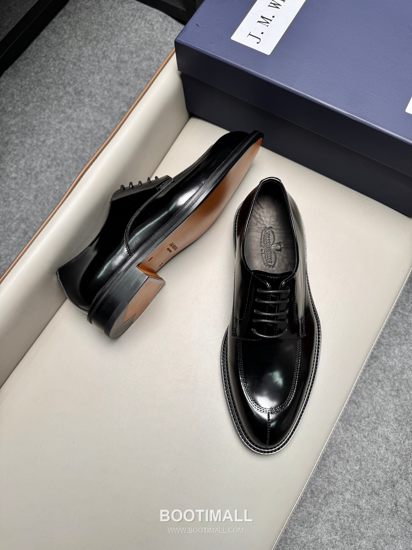 J.M.Weston Classic Calfskin Leather Lace-Up Dress Shoes with Leather Sole Detail 제이엠웨스턴 클래식 카프스킨 레더 레이스업 드레스 슈즈 2.5cm 3