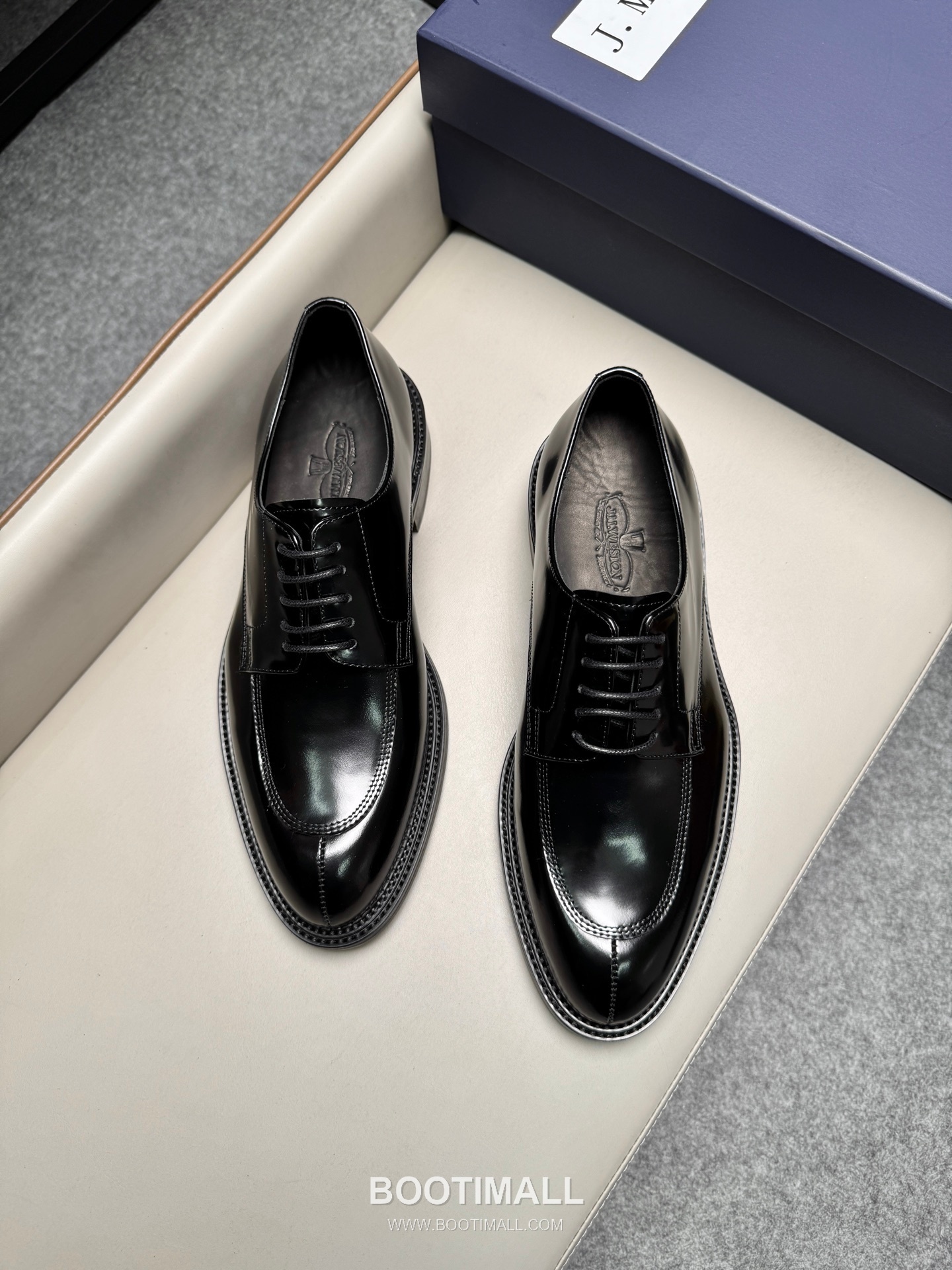 J.M.Weston Classic Calfskin Leather Lace-Up Dress Shoes with Leather Sole Detail 제이엠웨스턴 클래식 카프스킨 레더 레이스업 드레스 슈즈 2.5cm 4