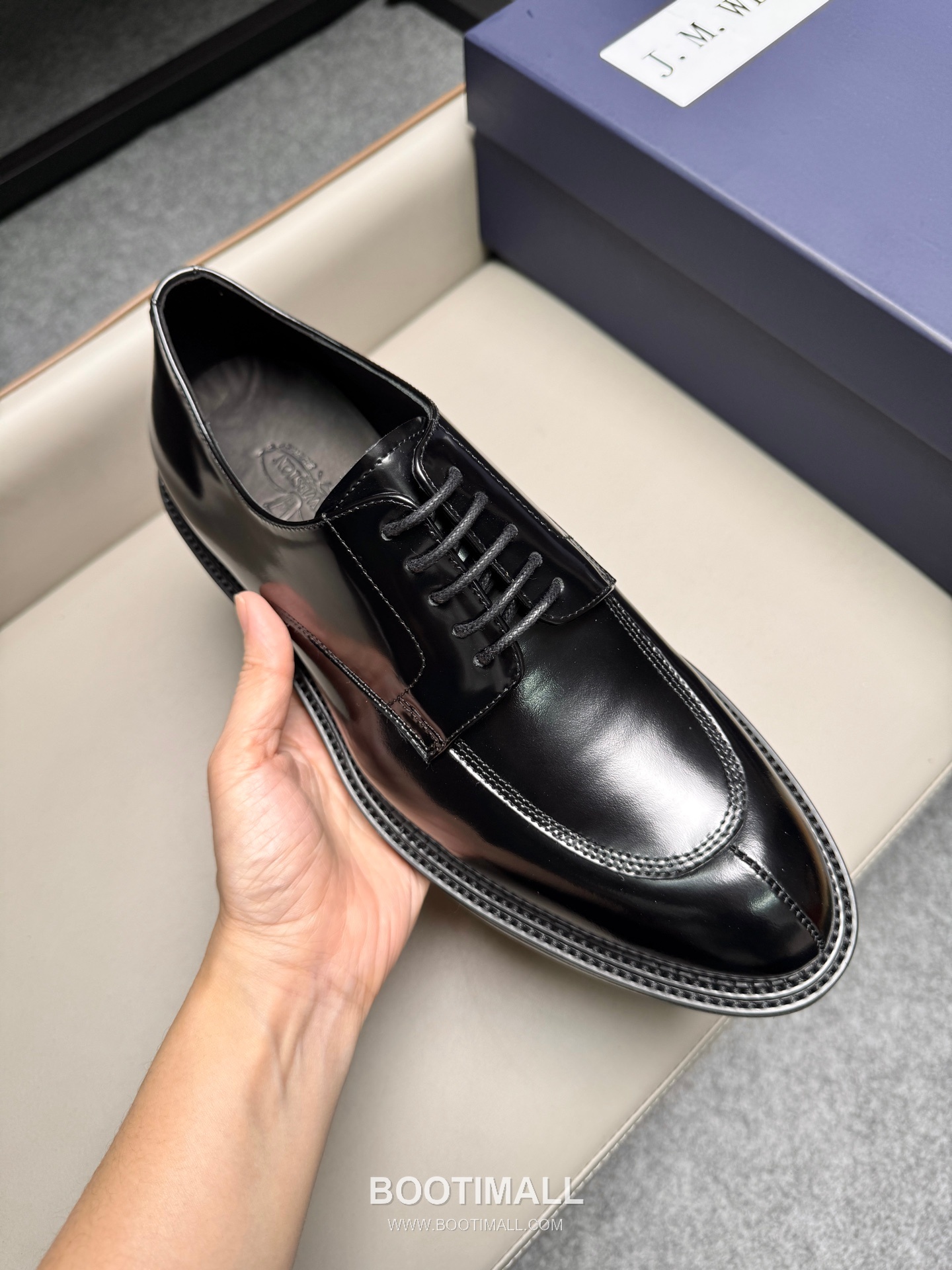 J.M.Weston Classic Calfskin Leather Lace-Up Dress Shoes with Leather Sole Detail 제이엠웨스턴 클래식 카프스킨 레더 레이스업 드레스 슈즈 2.5cm 7