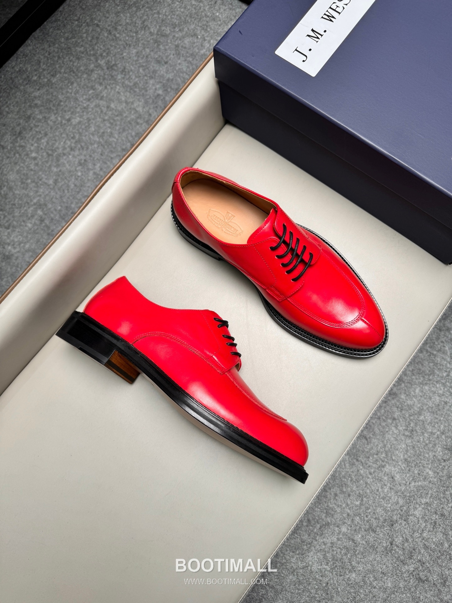 J.M.Weston Classic Calfskin Leather Lace-Up Dress Shoes with Leather Sole Detail 제이엠웨스턴 클래식 카프스킨 레더 레이스업 드레스 슈즈 2.5cm 2