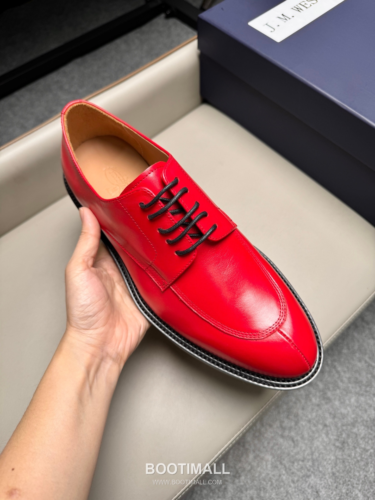 J.M.Weston Classic Calfskin Leather Lace-Up Dress Shoes with Leather Sole Detail 제이엠웨스턴 클래식 카프스킨 레더 레이스업 드레스 슈즈 2.5cm 7